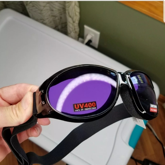 Men Purple Motorcycle Goggles Mini Bike Ride Trike - Picture 3 of 11